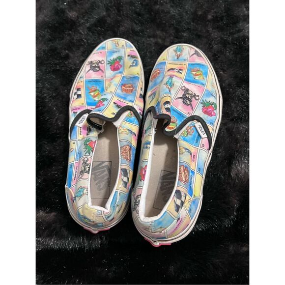 Vans classic slip on LA Loteria style Size 8.5 shoes comfort shoes bingo - Picture 5 of 7